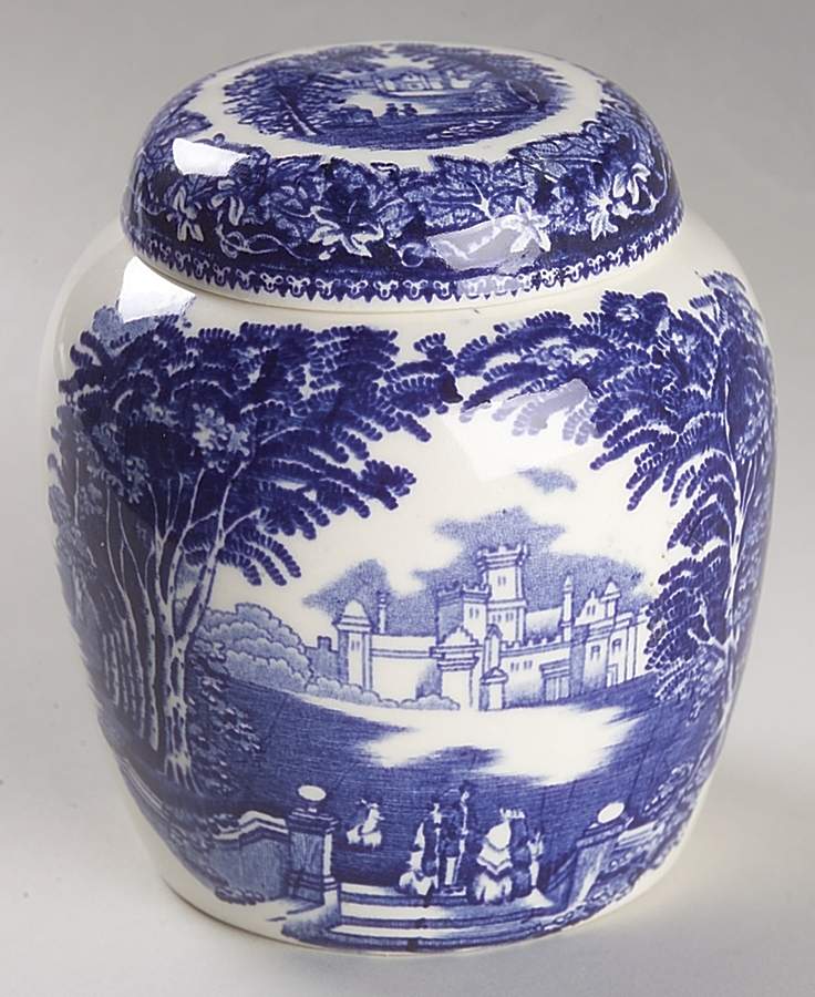 Vista Blue Miniature Prunus Jar & Lid by Mason's-1