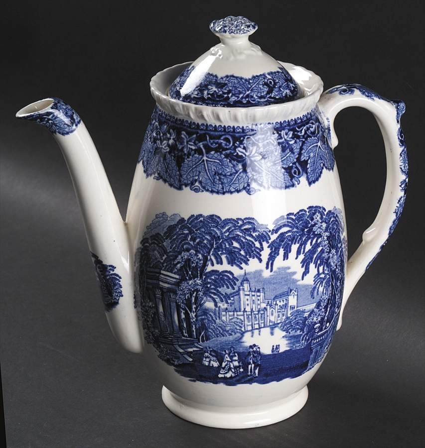 Vista Blue Coffee Pot & Lid by Mason's-1