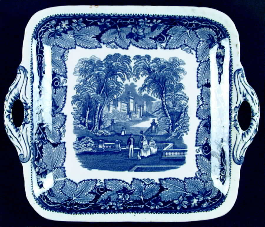 Vista Blue Square Handled Cake Plate by Mason's-1