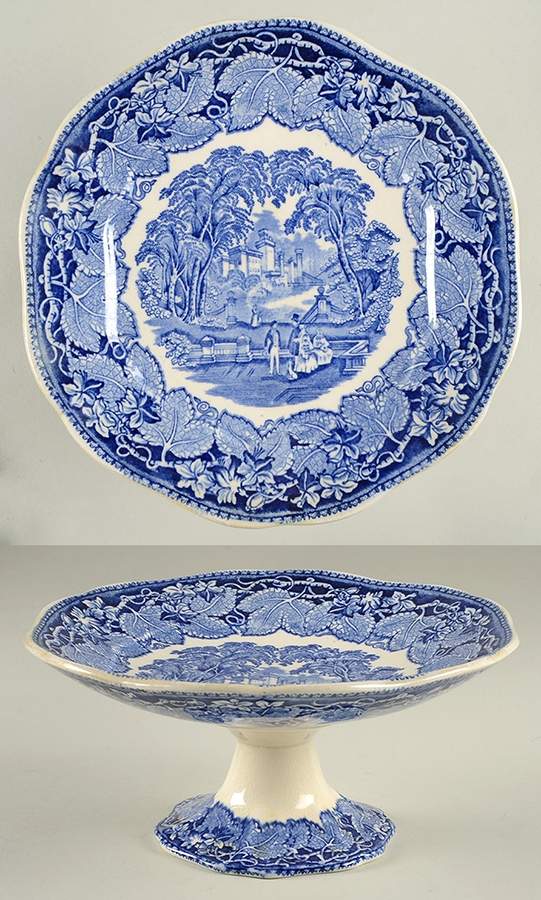 Vista Blue Round Compote (Height X Width) by Mason's-1