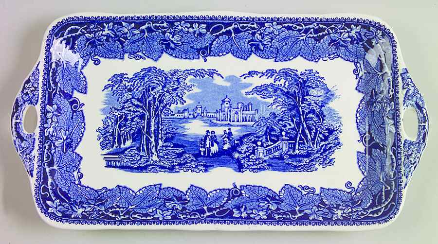 Vista Blue 12" Sandwich Tray by Mason's-1