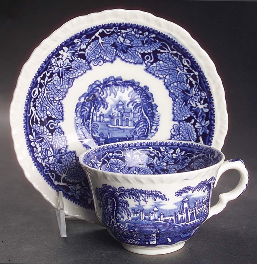 Vista Blue Oversized Cup & Saucer Set by Mason's-1