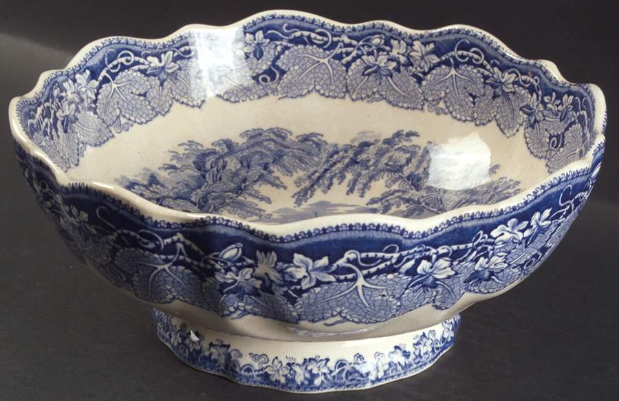 Vista Blue Bruges Footed Salad Bowl by Mason's-1