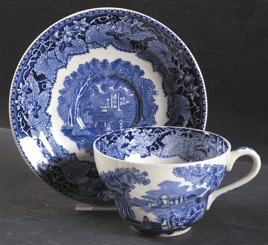Vista Blue Joke Cup & Saucer Set by Mason's-1