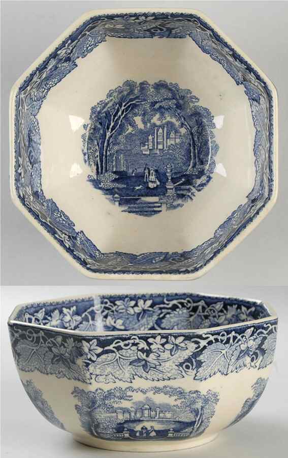 Vista Blue 6" Octagonal Vegetable Bowl by Mason's-1