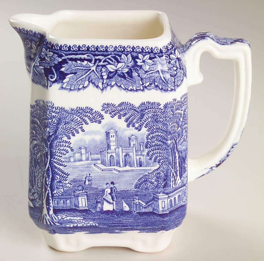 Vista Blue Square Creamer by Mason's-1