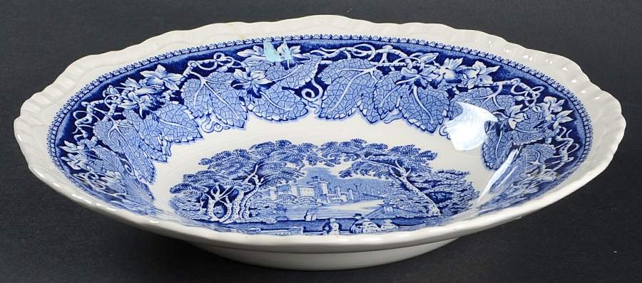 Vista Blue Large Rim Soup Bowl by Mason's-1