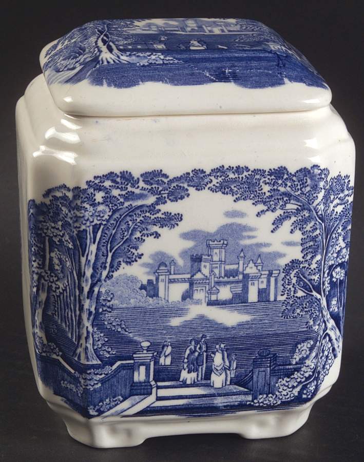 Vista Blue Fan Jar & Lid by Mason's-1