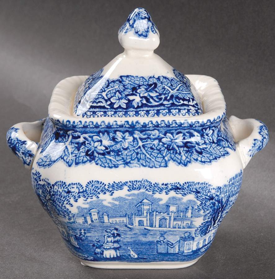 Vista Blue Mini Square Sugar Bowl & Lid by Mason's-1