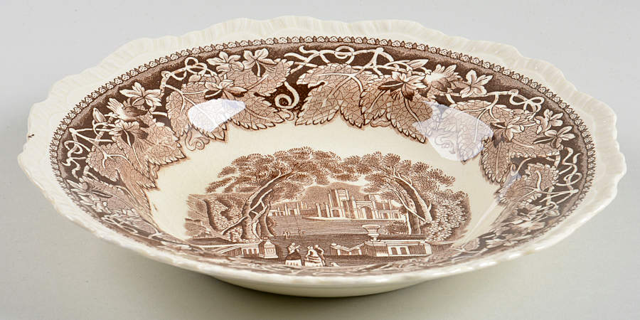 Vista Brown (No Trim) Large Rim Soup Bowl by Mason's-1