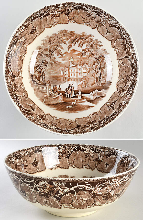 Vista Brown (No Trim) 11" Large Fruit Bowl by Mason's-1