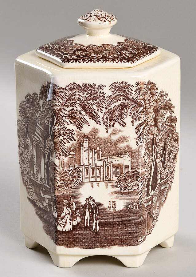 Vista Brown (No Trim) Ming Jar & Lid by Mason's-1