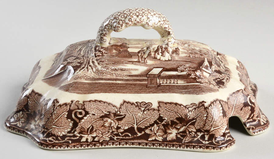 Vista Brown (No Trim) Lid for Tureen by Mason's-1