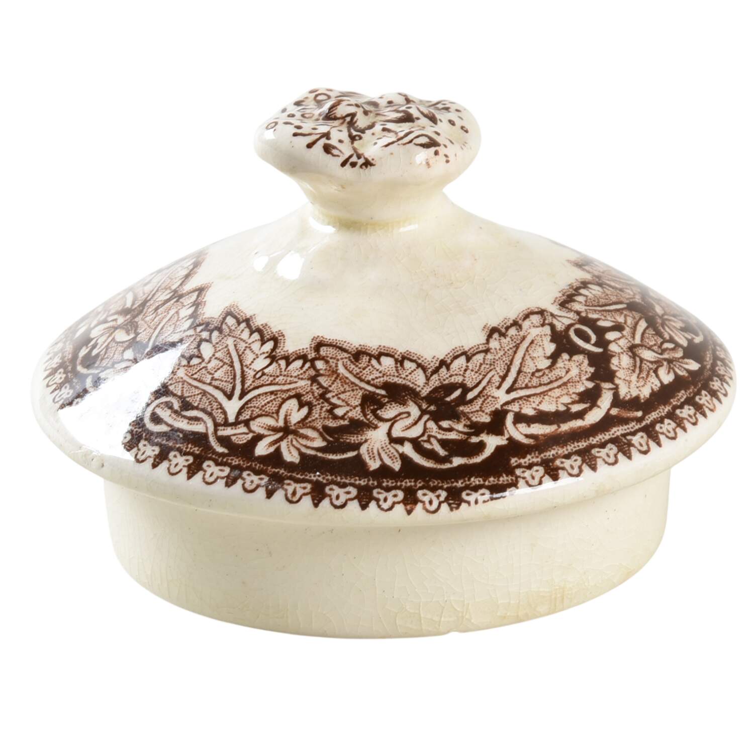 Vista Brown (No Trim) Lid for Sugar Bowl by Mason's-1