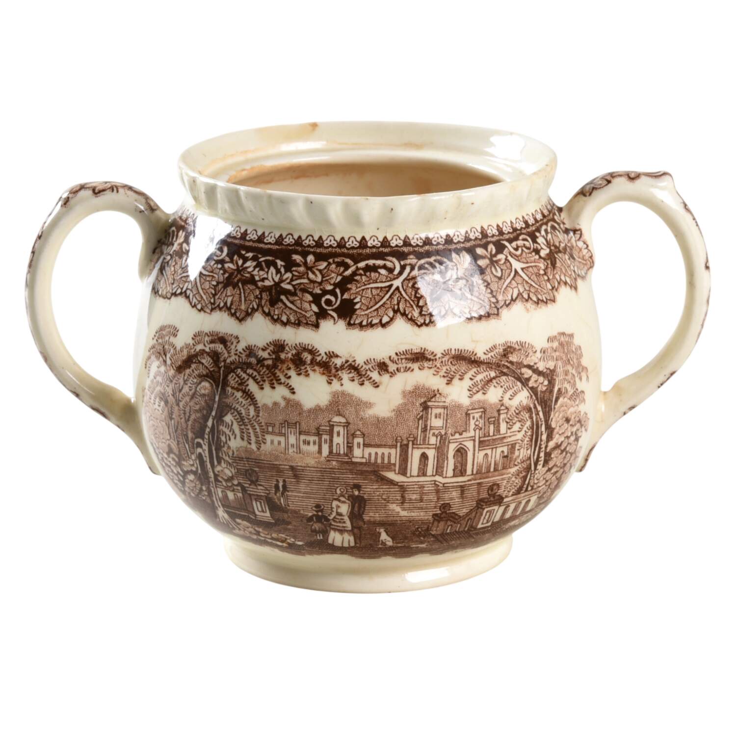Vista Brown (No Trim) Sugar Bowl No Lid by Mason's-1
