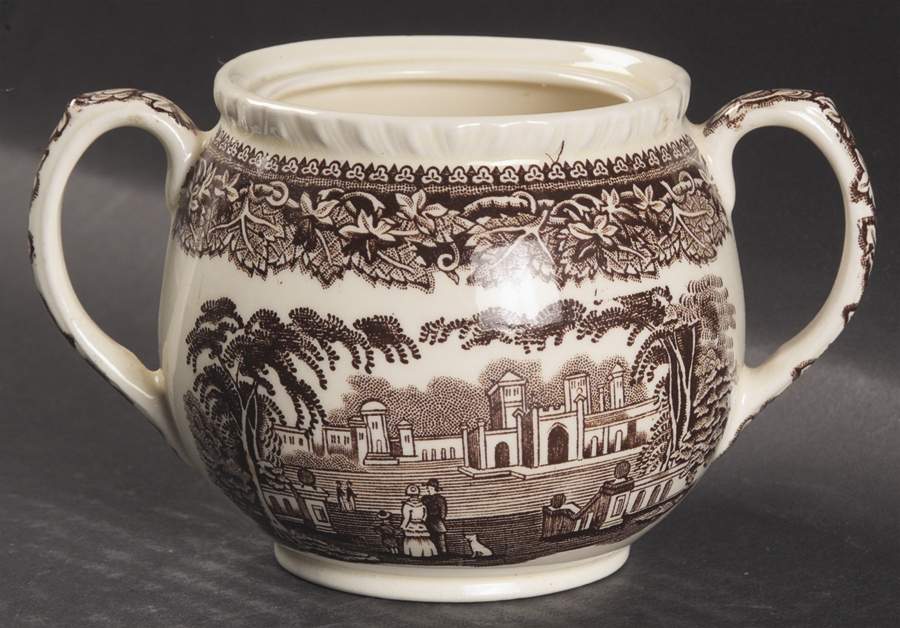 Vista Brown (No Trim) Sugar Bowl No Lid by Mason's-1