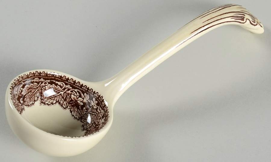Vista Brown (No Trim) Solid Piece Sauce Ladle by Mason's-1