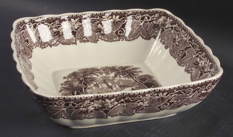 Vista Brown (No Trim) 9" Square Vegetable Bowl by Mason's-1