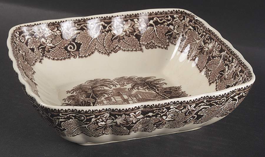Vista Brown (No Trim) 8" Square Vegetable Bowl by Mason's-1