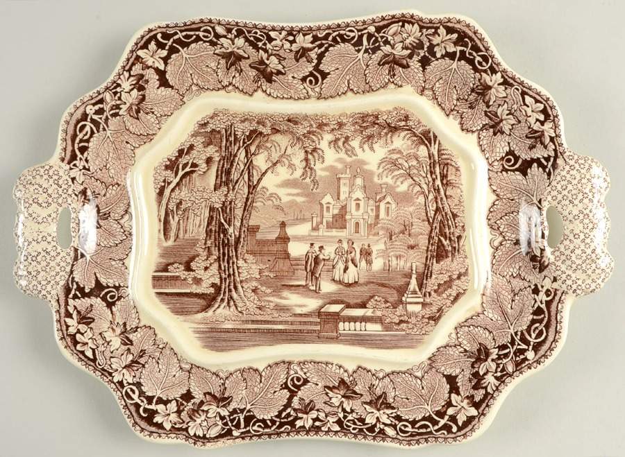 Vista Brown (No Trim) Underplate for Small Bedford Tureen by Mason's-1