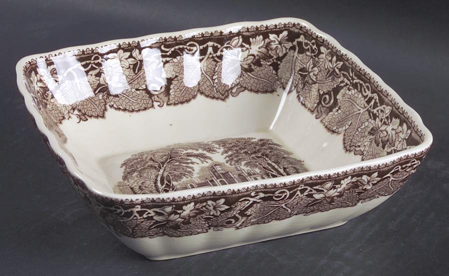 Vista Brown (No Trim) 7" Square Vegetable Bowl by Mason's-1