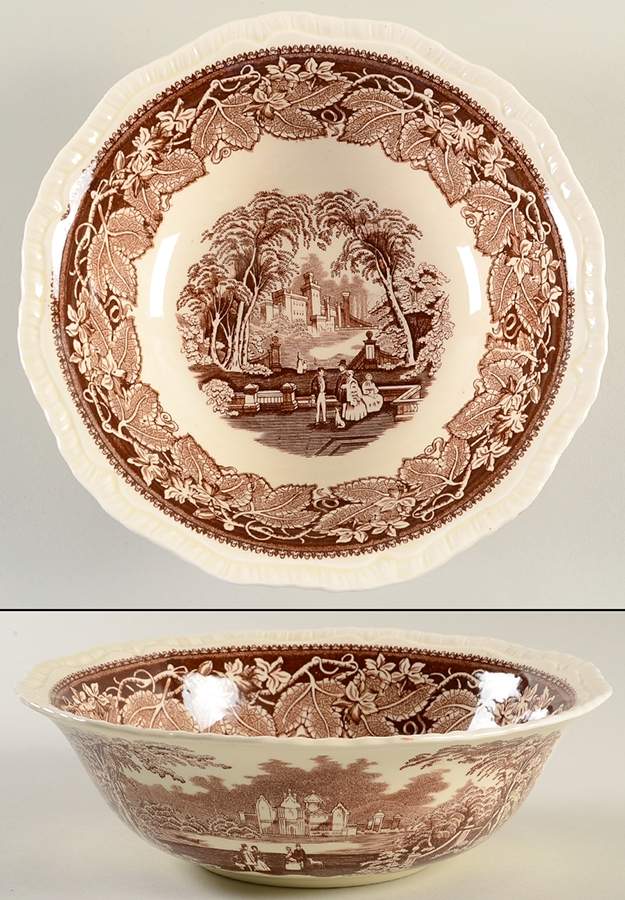 Vista Brown (No Trim) 9" Round Vegetable Bowl by Mason's-1
