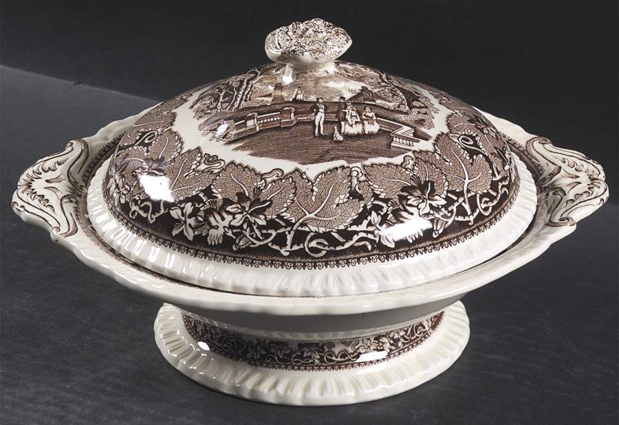 Vista Brown (No Trim) Round Covered Vegetable by Mason's-1