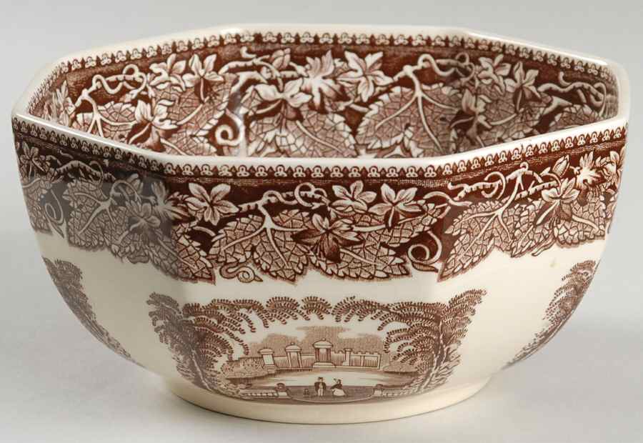 Vista Brown (No Trim) 6" Octagonal Vegetable Bowl by Mason's-1