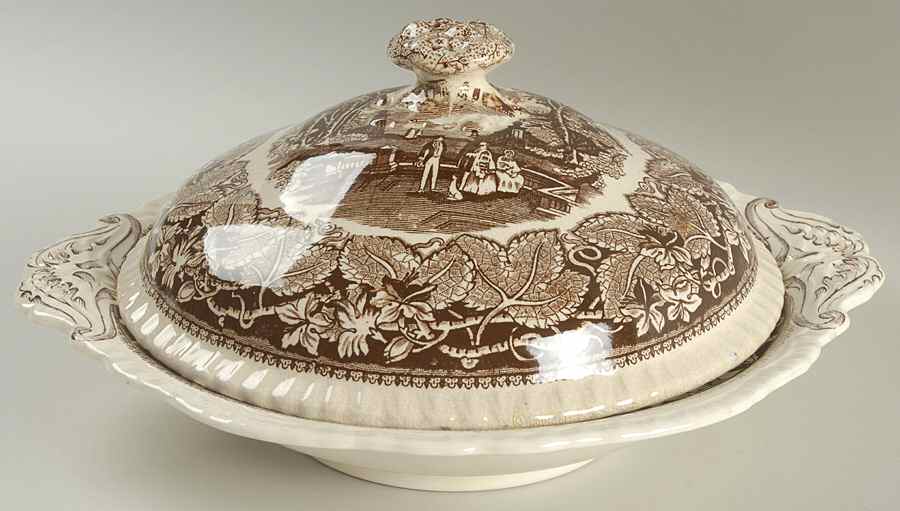 Vista Brown (No Trim) Round Covered Vegetable by Mason's-1