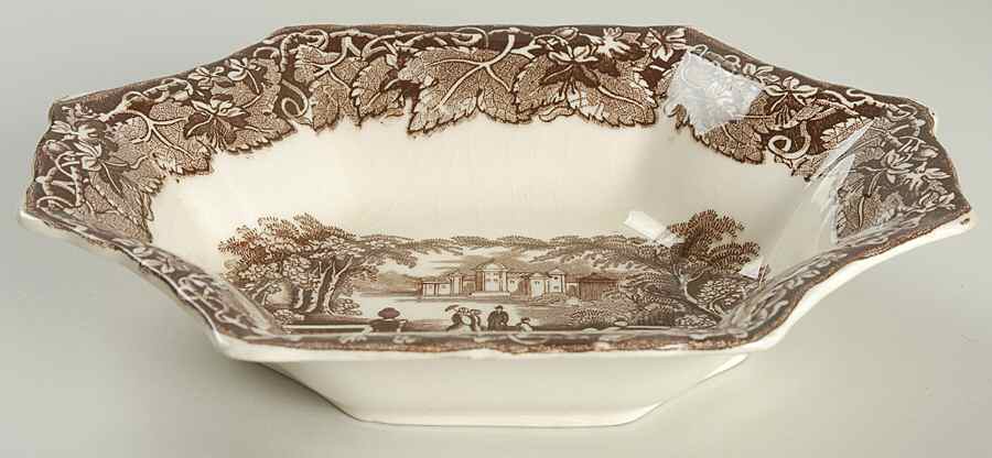 Vista Brown (No Trim) 7" Sweet Meat Dish by Mason's-1