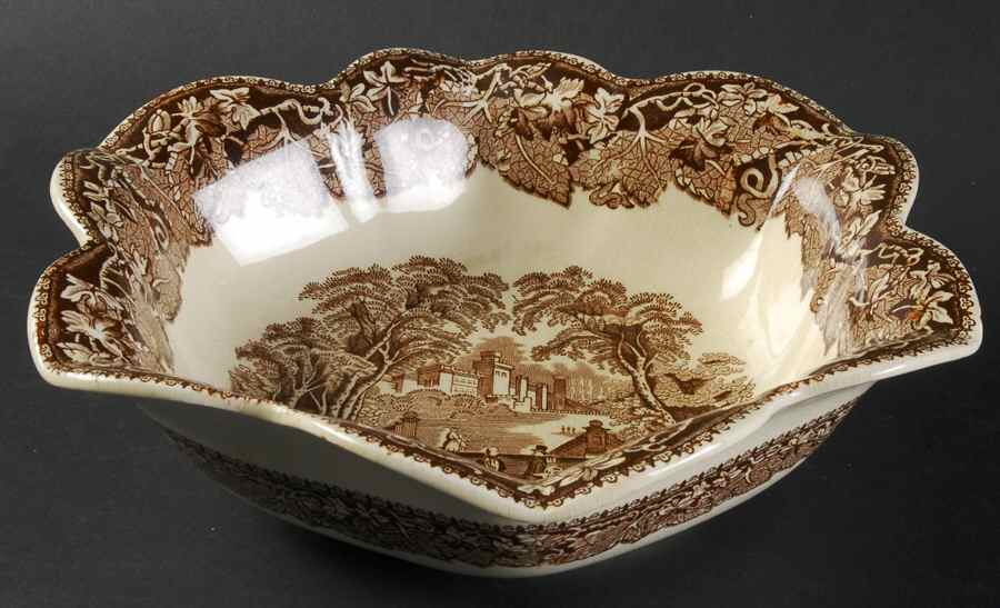 Vista Brown (No Trim) Round Fluted Dessert Bowl by Mason's-1