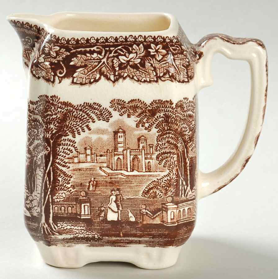 Vista Brown (No Trim) Square Fan Creamer by Mason's-1