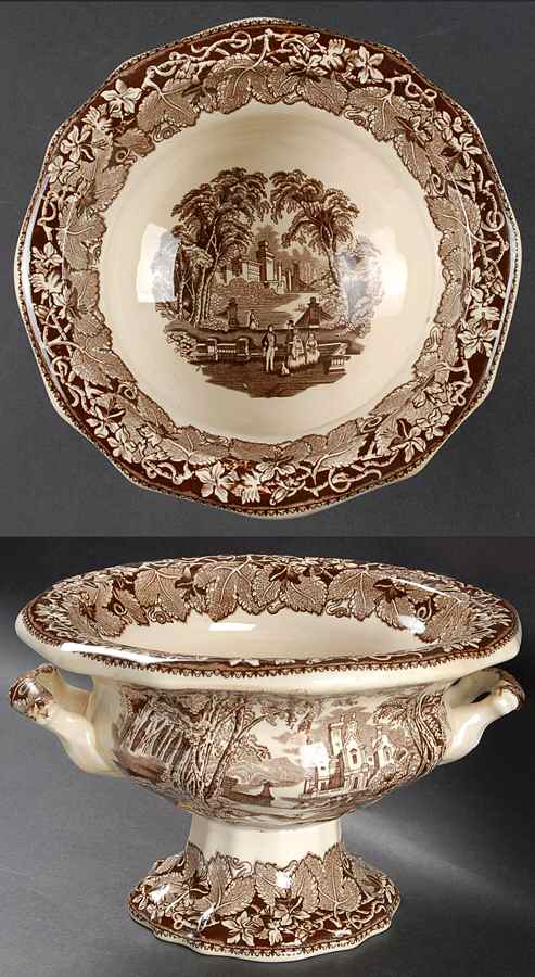 Vista Brown (No Trim) 9" Pekin Footed Salad Bowl by Mason's-1