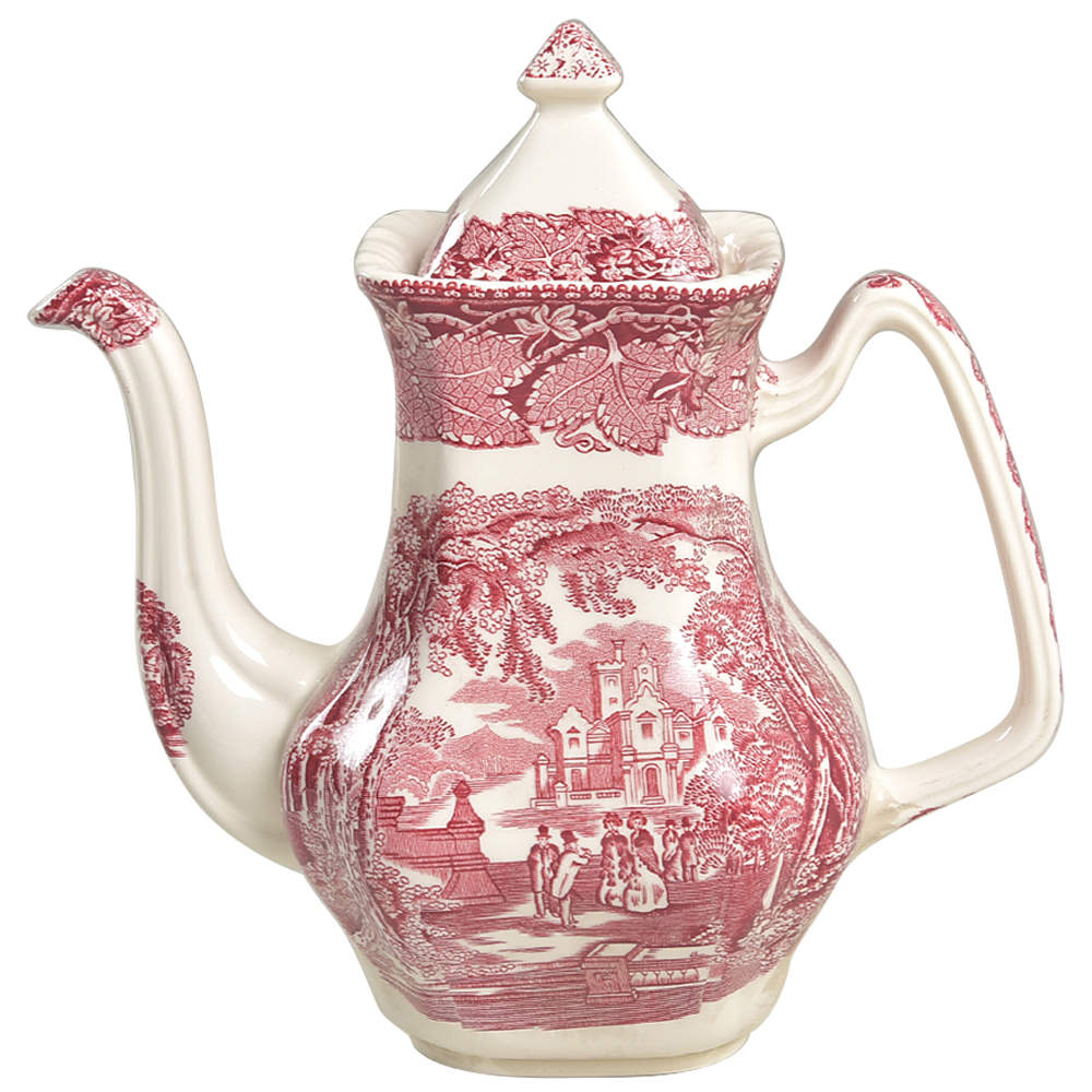 Vista Pink (No Trim) Coffee Pot & Lid by Mason's-1