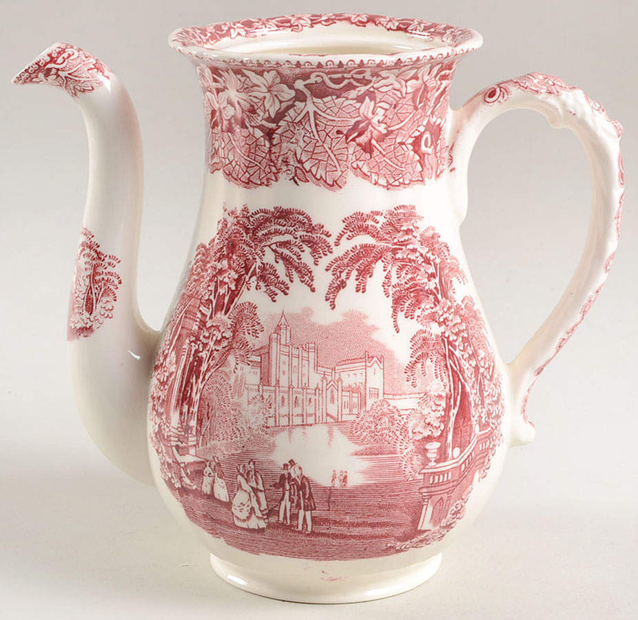Vista Pink (No Trim) Mini Coffee Pot No Lid by Mason's-1