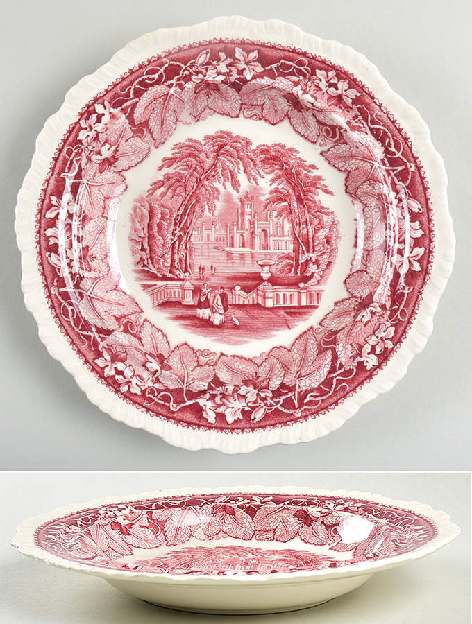 Vista Pink (No Trim) Rim Soup Bowl by Mason's-1