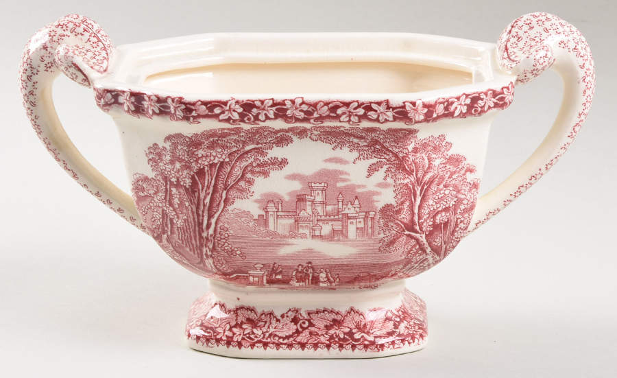 Vista Pink (No Trim) Sauce Boat No Lid by Mason's-1