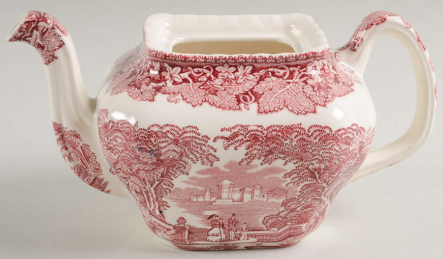 Vista Pink (No Trim) Small Teapot No Lid by Mason's-1