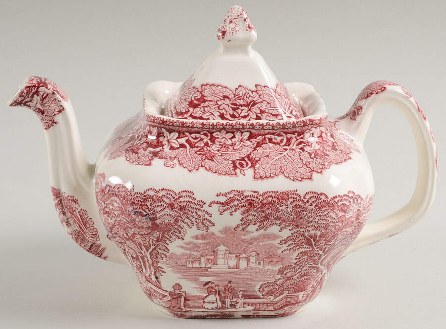 Vista Pink (No Trim) Small Teapot & Lid by Mason's-1