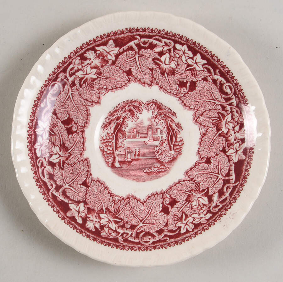Vista Pink (No Trim) Saucer for Flat Cup by Mason's-1