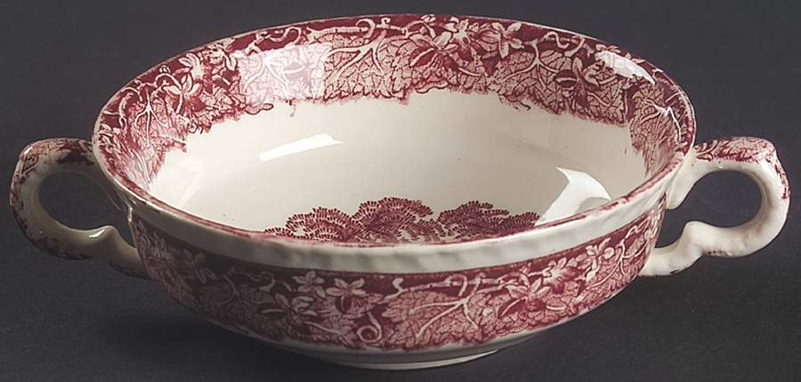 Vista Pink (No Trim) Flat Cream Soup Bowl by Mason's-1