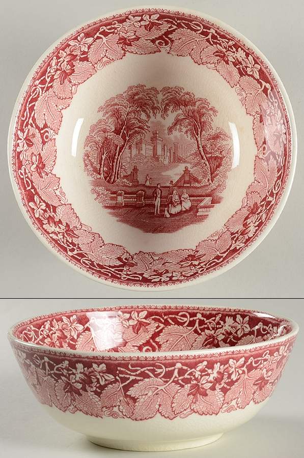 Vista Pink (No Trim) 9" Round Serving Bowl by Mason's-1