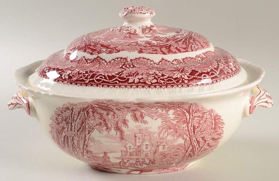 Vista Pink (No Trim) Oval Tureen & Lid by Mason's-1