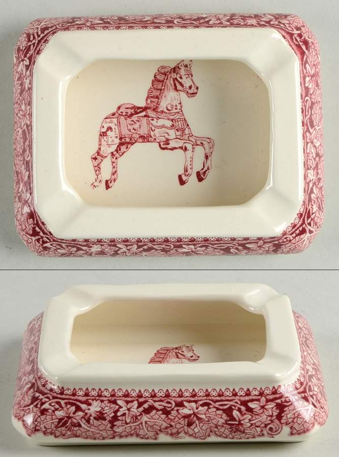 Vista Pink (No Trim) 4" Rectangular Ashtray by Mason's-1