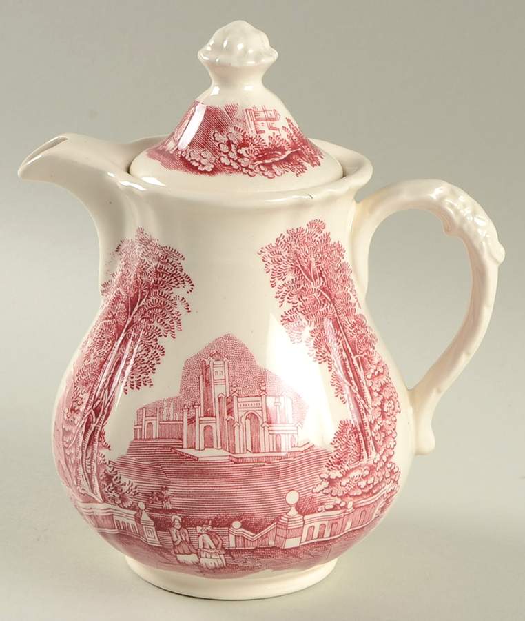 Vista Pink (No Trim) Hot Water Jug & Lid by Mason's-1
