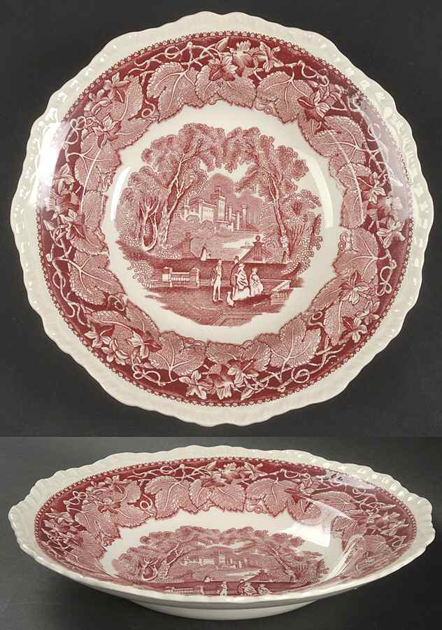 Vista Pink (No Trim) Large Rim Soup Bowl by Mason's-1