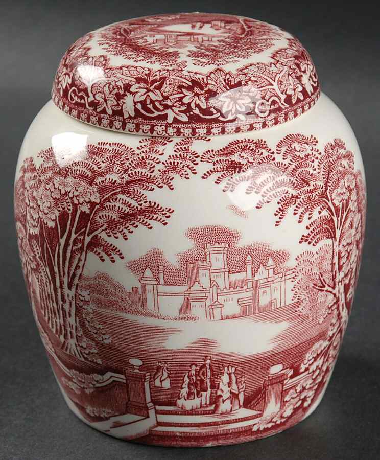 Vista Pink (No Trim) Miniature Prunus Jar & Lid by Mason's-1