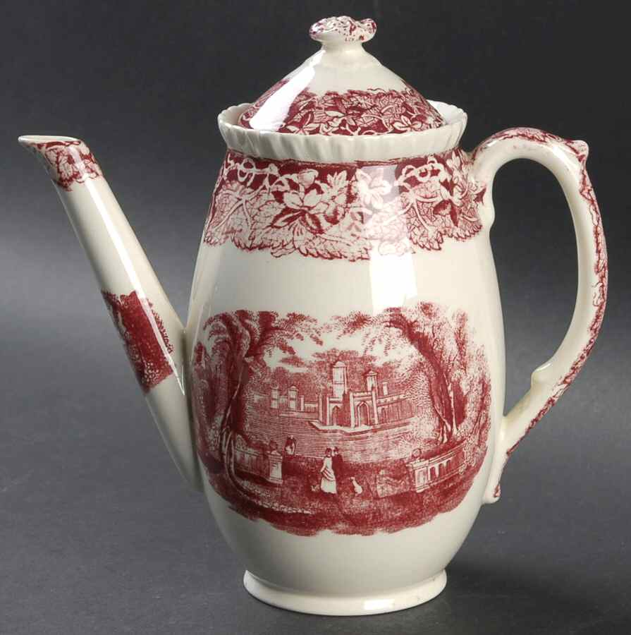 Vista Pink (No Trim) Small Coffee Pot & Lid by Mason's-1