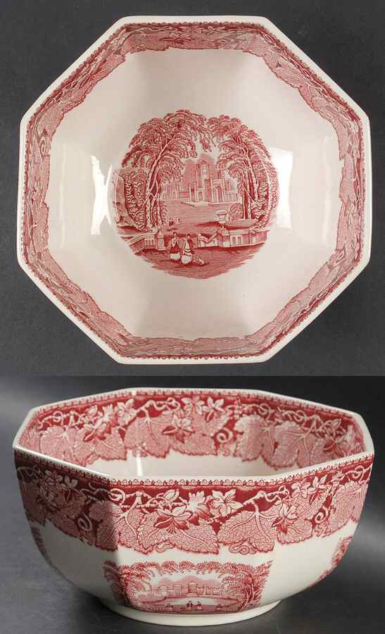 Vista Pink (No Trim) 7" Octagonal Vegetable Bowl by Mason's-1