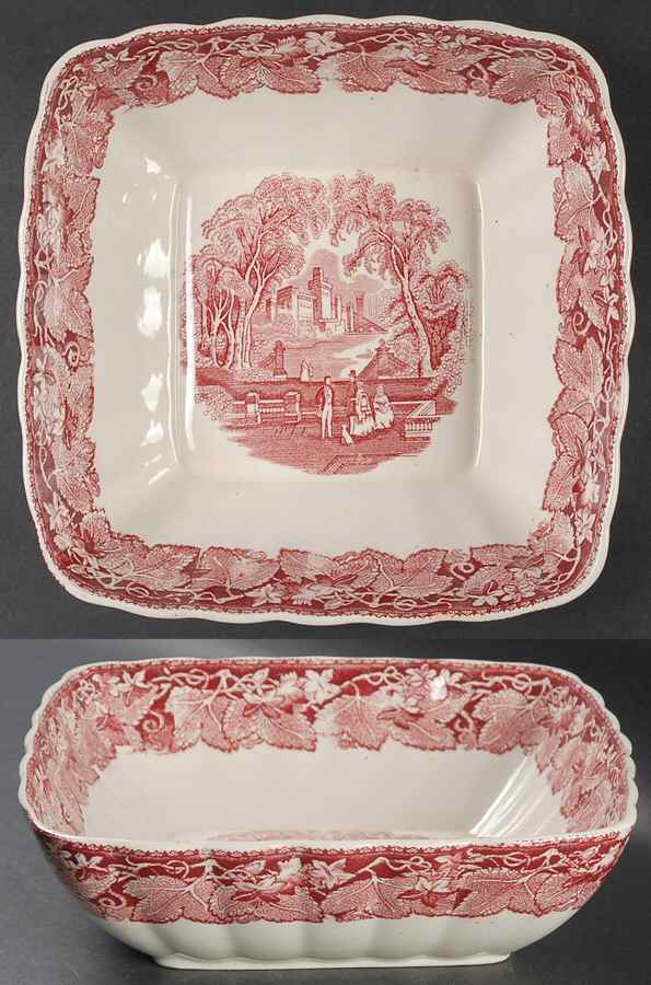 Vista Pink (No Trim) 9" Square Vegetable Bowl by Mason's-1